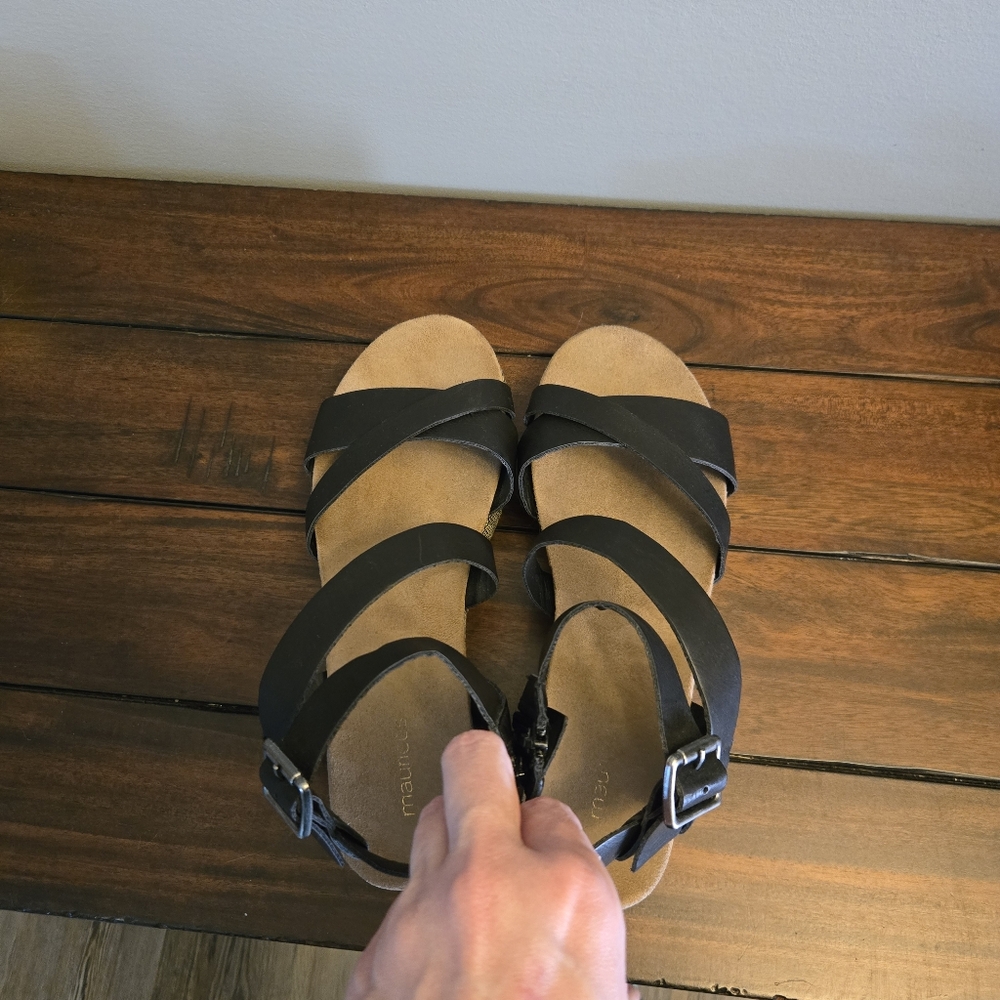 Maurices Black Strappy Platform Sandals - Picture 4 of 16
